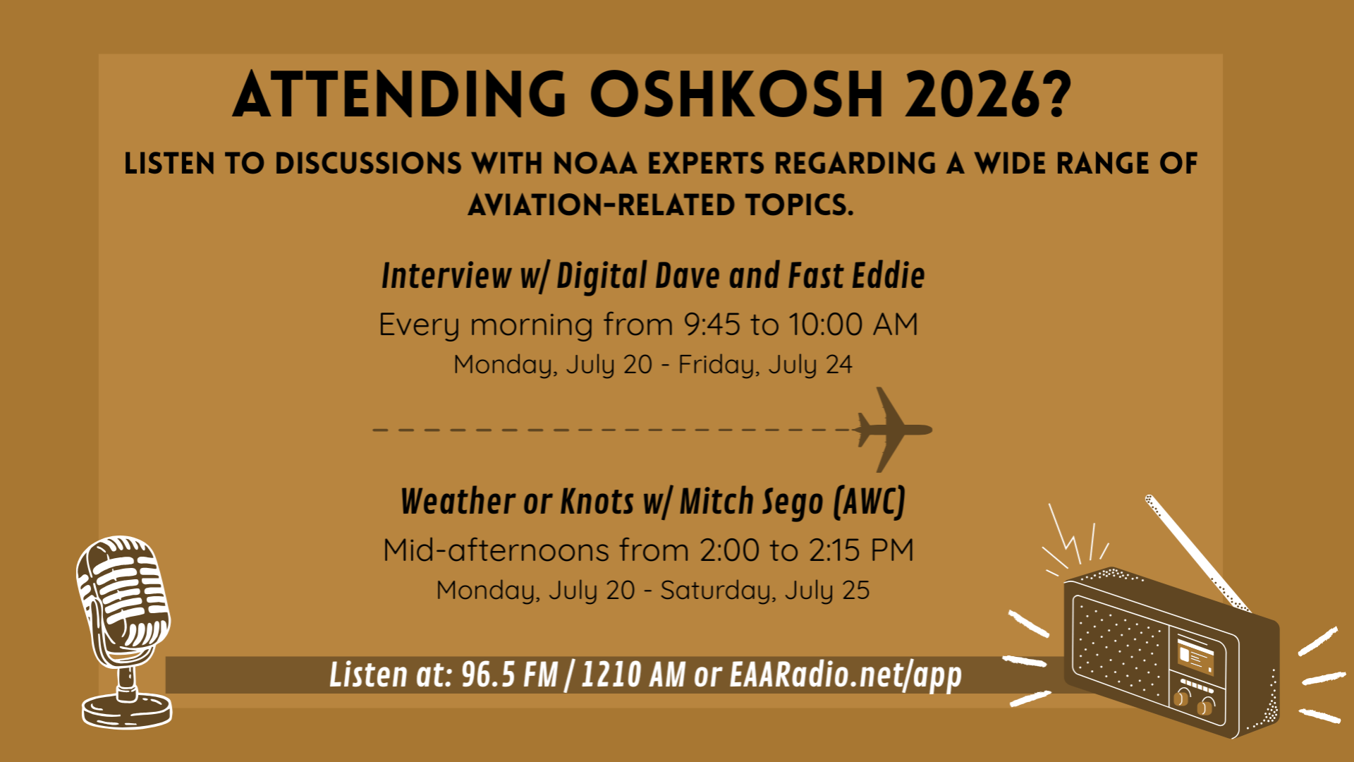 Oshkosh Radio Schedule